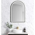 LED Archie 900(H)x600(W) Black Metal Frame Mirror